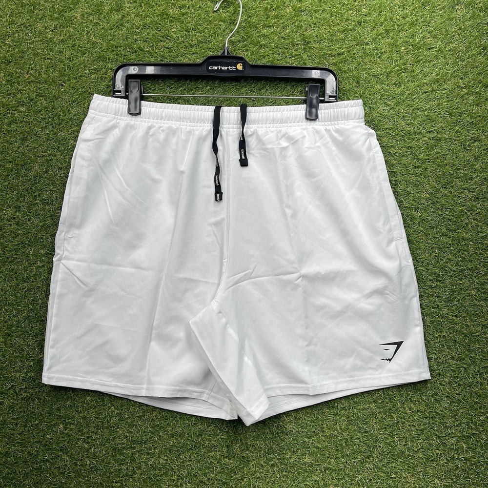 Gymshark Shorts Mens XL Slim Fit White Arrival 7" Linerless Gym Running NWT